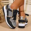 Fashion White Wedge Heel Sneakers Women Lace Up Lightweight Running Shoes Woman Comfort Low Top Casual Sports Shoes Plus Size 44