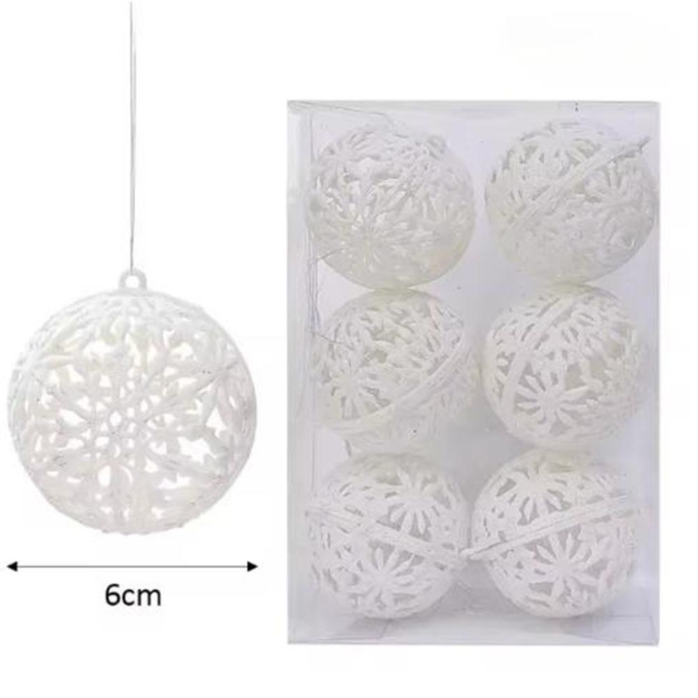 6Pcs Plastic Christmas Ball Pendants 6CM Christmas Tree Decoration  Party