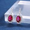 Jewelry Retro Simulation Red Glass Jewelry Set Stud Earrings Main Stone 8 * 12 Pendant 10 * 14