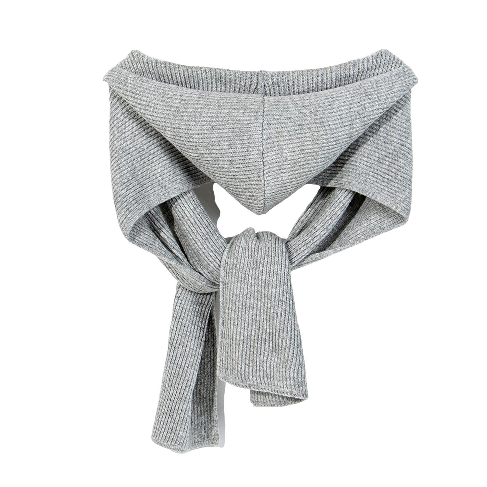 

Модный однотонный платок-шаль, мягкий вязаный шарф-шапка для разных нарядов, офисный декоративный наплечник, шейные украшения светло-серый