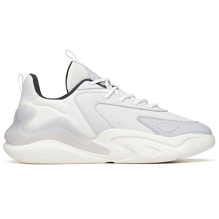 Anta Tide Worship 3.0 Leather Comfortable Low-Top Sports Casual Shoes Men Sneakers Gray White 112238840-7