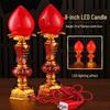 God of Wealth LED Candle Lights: USB-Powered Long-Lasting Crystal Buddha Lamp Pair