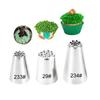 304 Stainless Steel Grass-Shaped Piping Tips Set - 3PCS for Baking DIY
