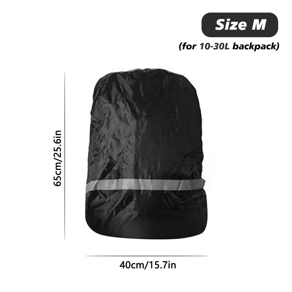 Water-proof Backpack Cover Rainproof Backpack Rain Cover with Reflective Strip for Hiking Camping Black M