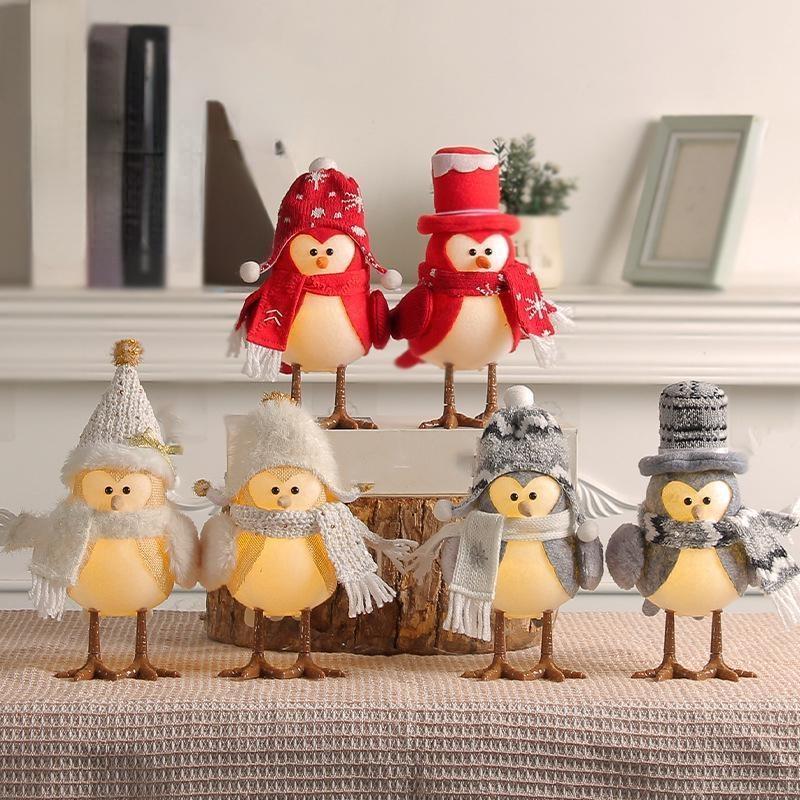 Niedlicher Pinguin Weihnachten Leuchtender Pinguin Vögel Kreatives Weihnachtsgeschenk Kleines Tier Tischdekoration Ornamente