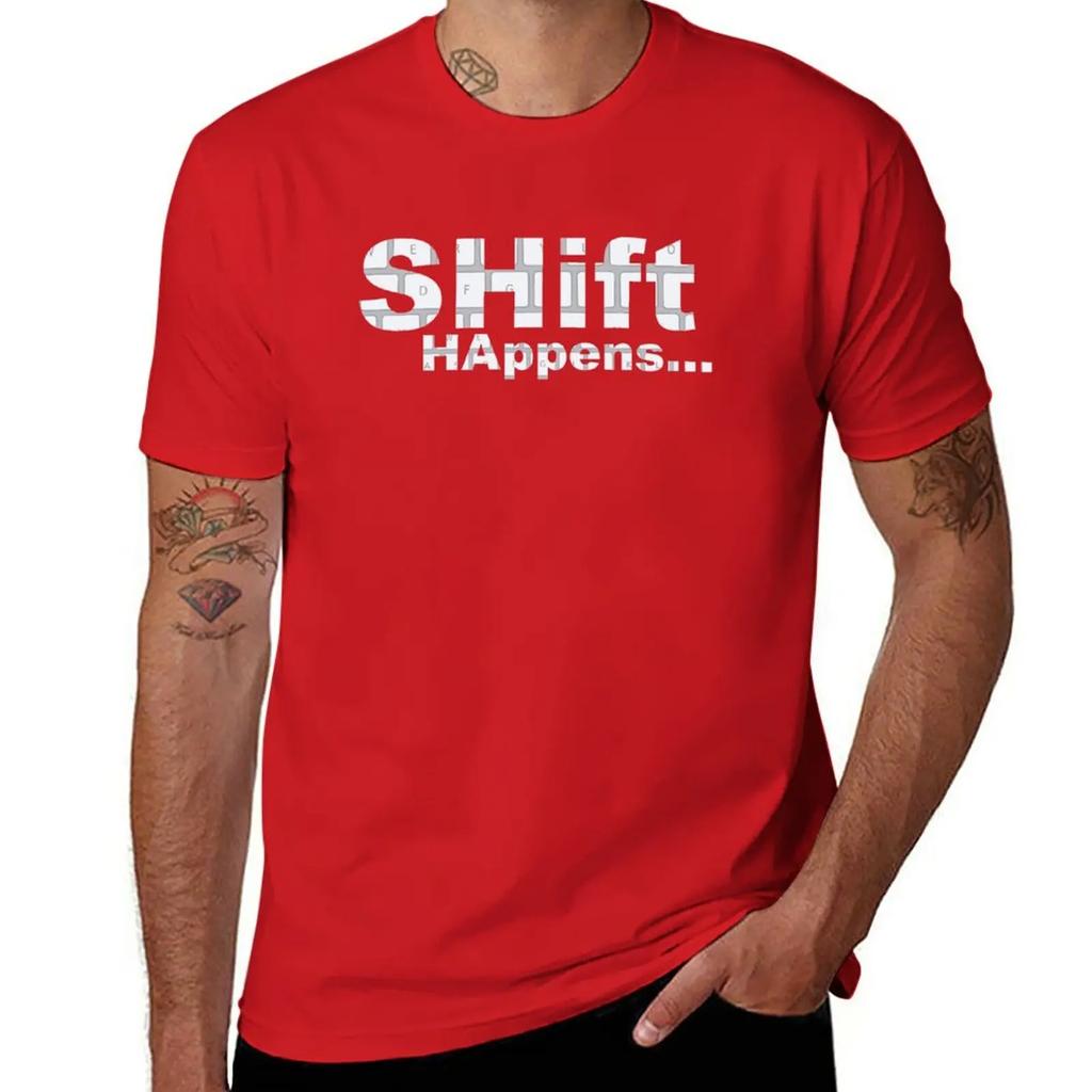 SHift HAppens T-Shirt hippie clothes funnys plus size tops summer clothes oversized t shirt men