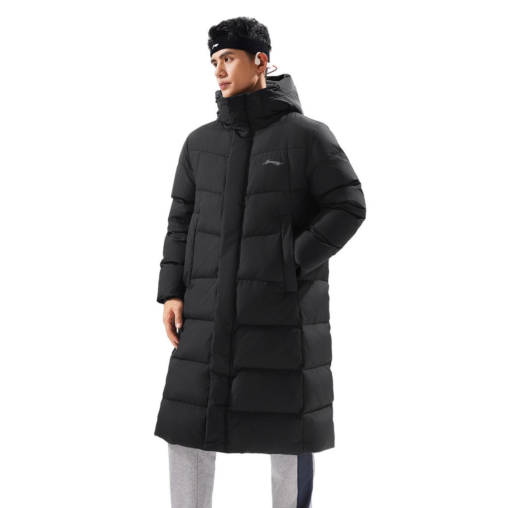 Li-Ning Windproof Water-Repellent Warm Hooded Down Jacket With Logo Men Outerwear AYMV217-2