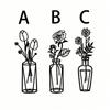 3 Pieces Metal Flower Wall Art, Iron Vase Wall Sculpture for Home Decor, Modern Minimalist Design, Rustproof for Kitchen Living Room Bathroom Study
