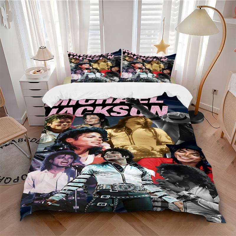 Michael Jackson Pop Print 3Pcs Bedding Setduvet Cover With 2 Bedropillowcase Home Birthday Gift