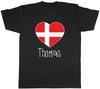 Personalised Love Denmark Football Fan Supporter Mens T-Shirt Tee Gift Top