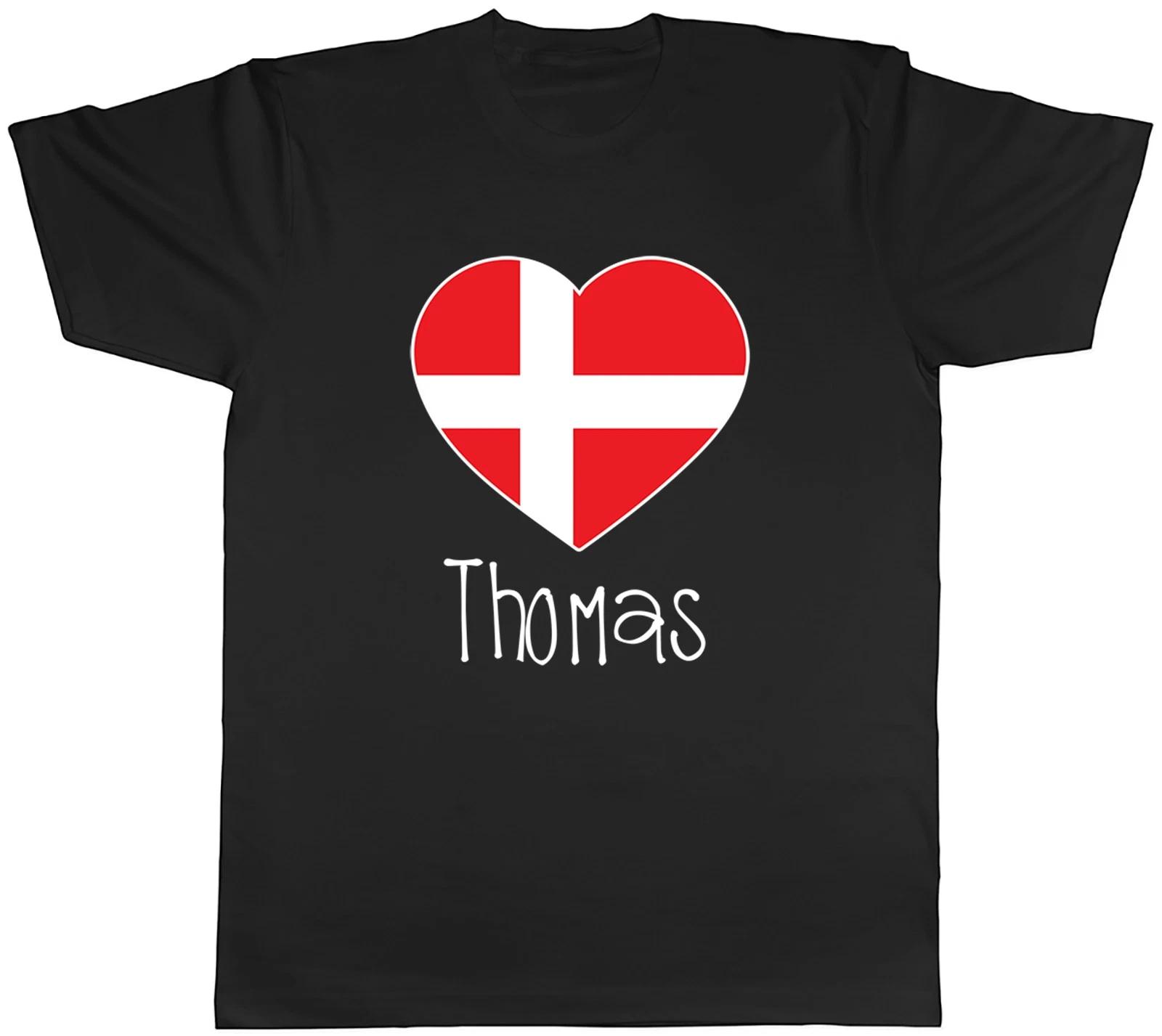 Personalised Love Denmark Football Fan Supporter Mens T-Shirt Tee Gift Top XL