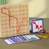 Fun Educational Toy With Wooden Geoboard And Elastic Rubber Bands for Kid Fine Motor Skills Logical Thinking Development