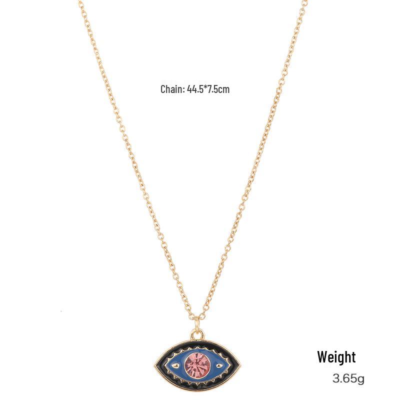 Kenjie Mysticism Evil Eye Pendant Necklace with Tarot Charms for Women - European & American Clavicle Chain