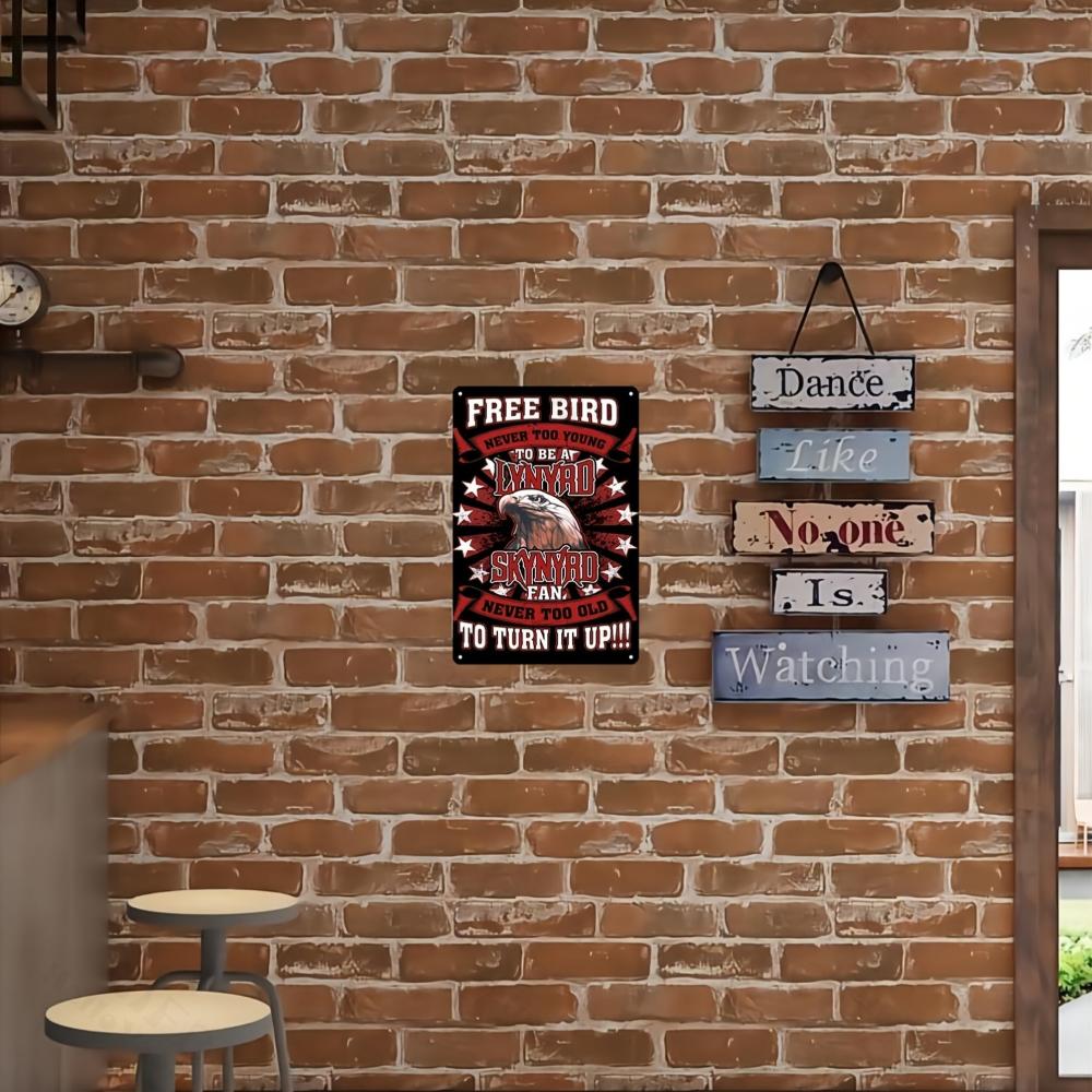 Free Bird Vintage Metal Wall Art Classic Rock Band Iron Decor Ideal for Home Bar Cafe Office Indoor Outdoor Display