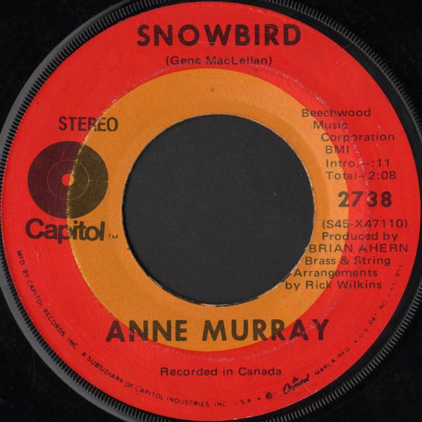 

7inch Record ANNE MURRAY - Snowbird 2738 Capitol Records 1970 US Folk Used