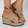 Fashion Women Platforms Sandals Summer Peep Toe High Heel Sandles 2025Cross Band Chunky Wedge Sandals Shoes for Women Sandalias De Mujer