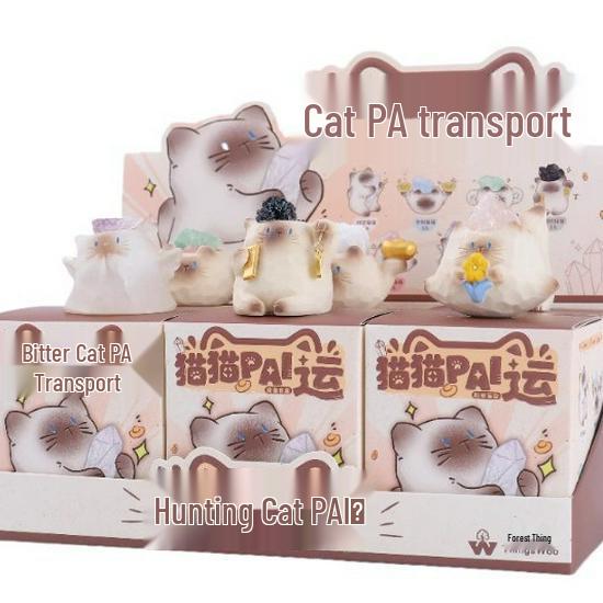 Handbemalte Katzen-Kristall-Energiefigur - Trendige Blindbox-Geburtstagsverzierung Geschenk