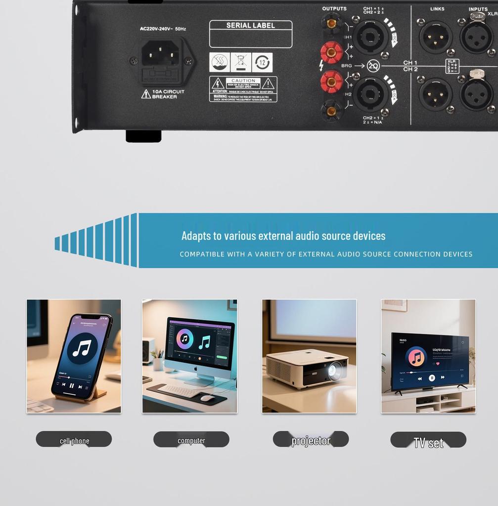 High-Power Professional Audio Amplifier for Stage, Bar, Wedding, KTV, and Home Use