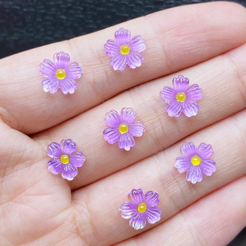 50Pcs New Cute Mixed Mini Floret Flat Back Resin Cabochons Scrapbooking DIY Jewelry Craft Decoration Accessorie