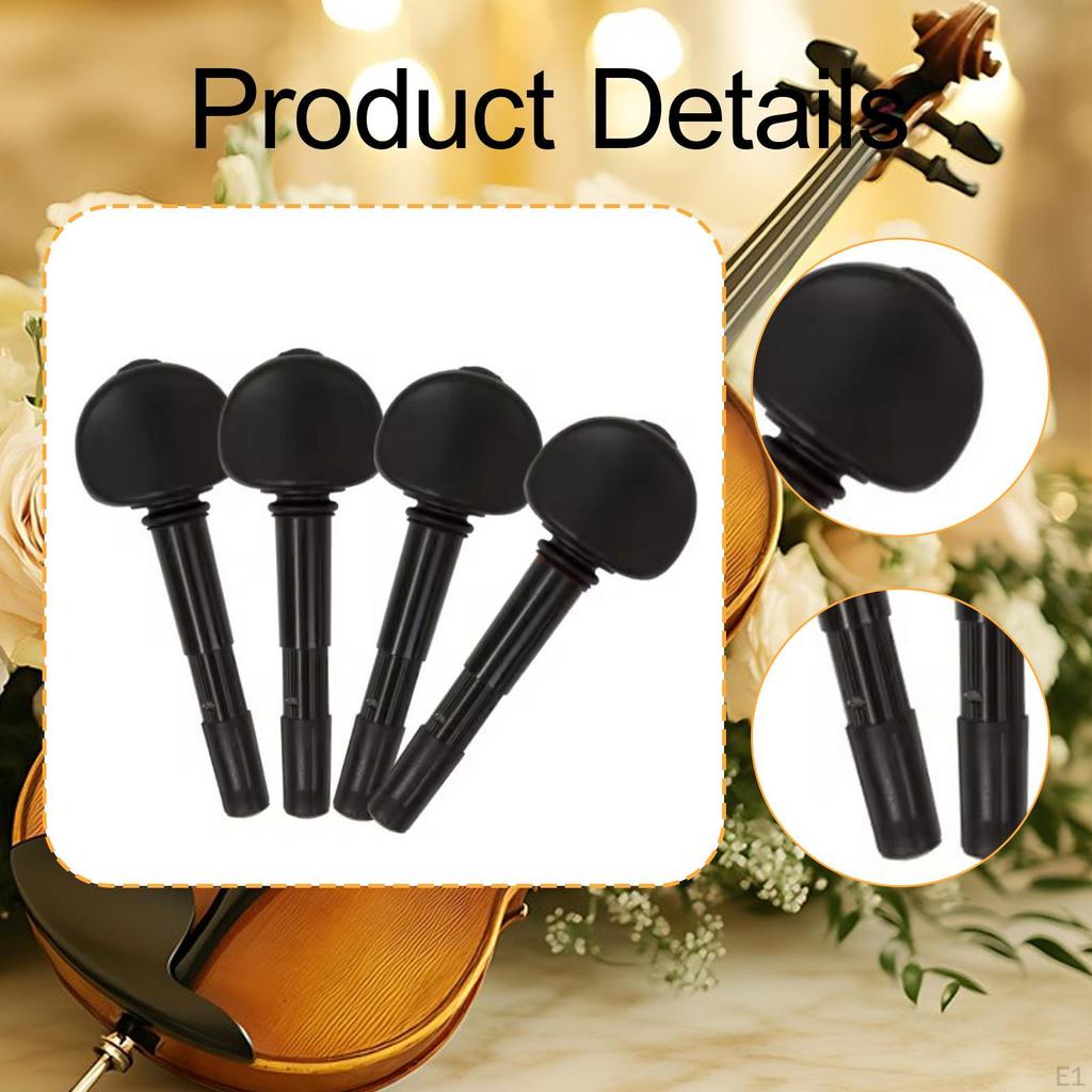 4 Pieces Cello Fiddle Tuning Peg Set String Instrument Accessories Sturdy Mechanical