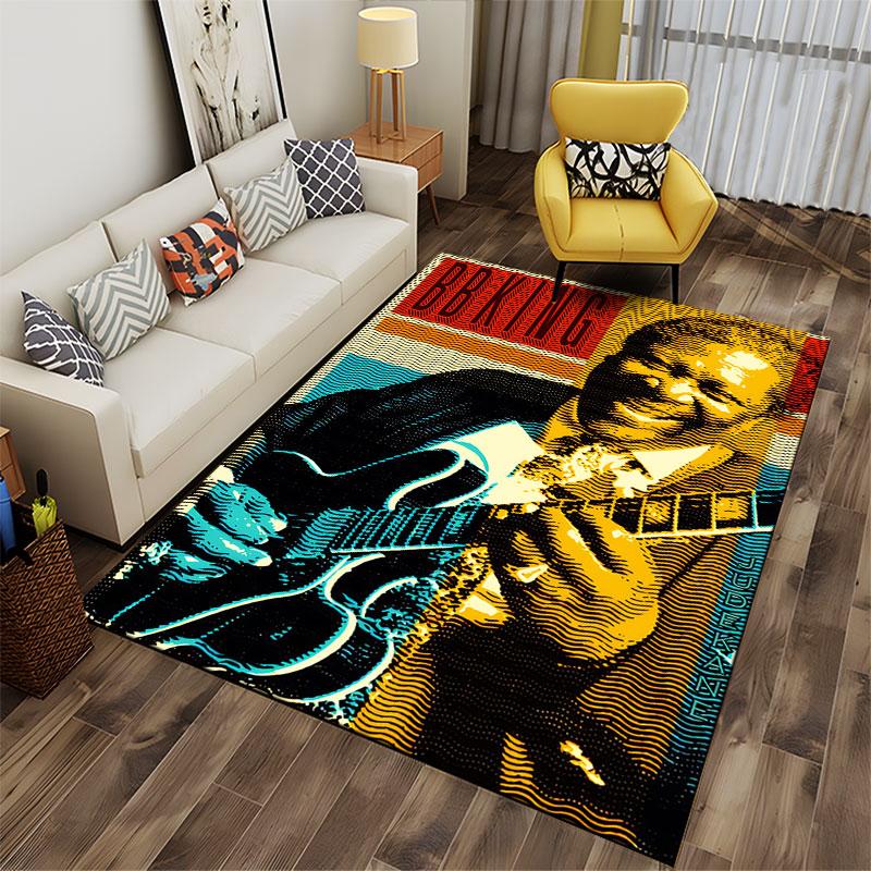 Blues Guitarist Art Print Suitable As a Non-slip Mat for the Living Room or Bedroom Sofa