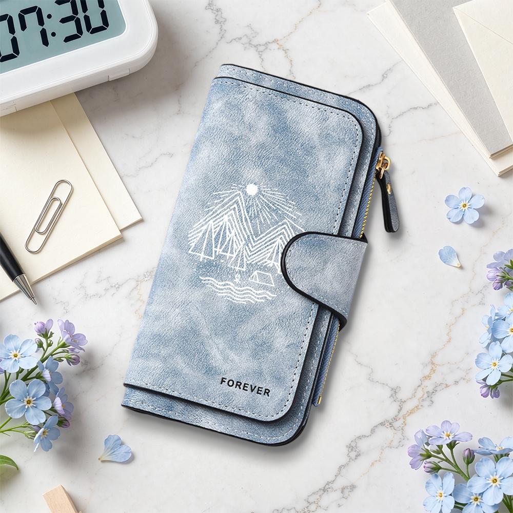 Women Printed Wallet Multi Card Holder Casual Long Purse Portable Fashion Daily Use Wallet