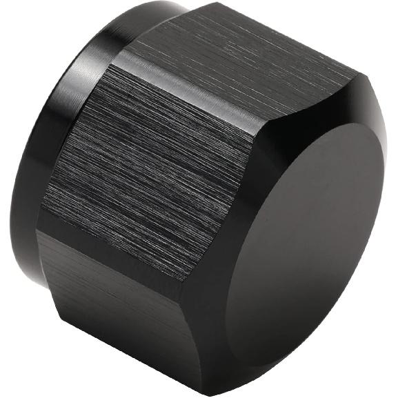 6AN Female Flare Cap Port Plug Block Off Fitting Adapter with Internal O-ring Aluminum Black
