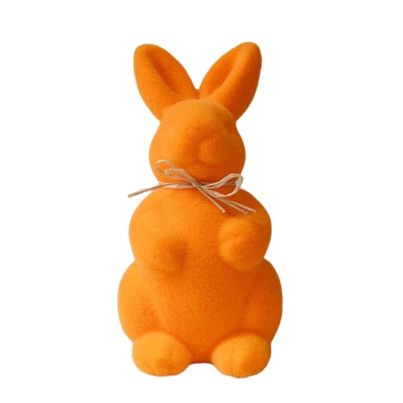 Holiday Decoration Soft Touching Bunnies Figurines Color Option Rabbit Ornament for Home and Party Table Decoration 1PC