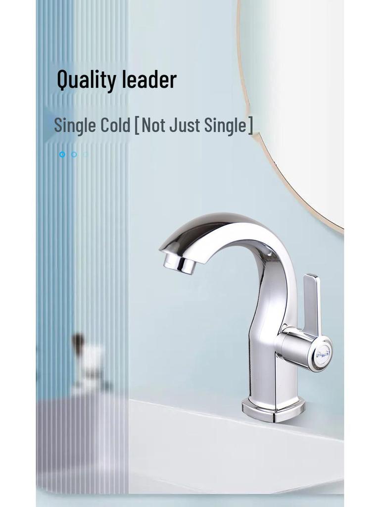 Single Cold Water Engineering Basin Faucet for Washbasin – Quick Open, Single Hole, Desktop Installation