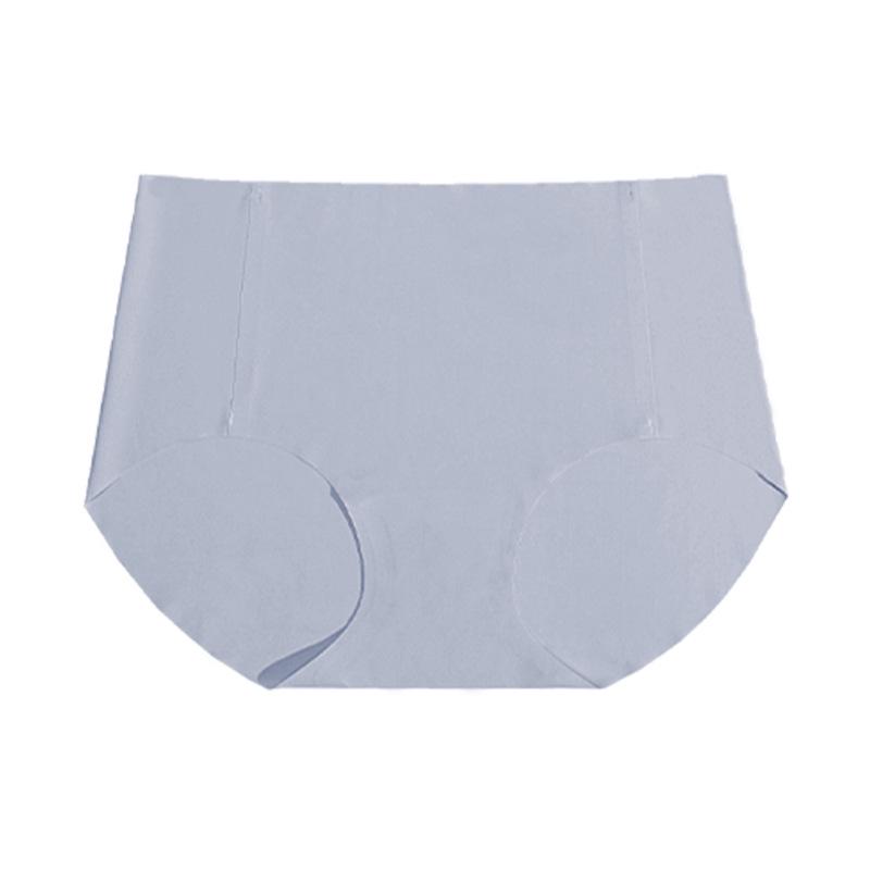 Women's Mid-High Waist Seamless Ice Silk Antibacterial Briefs - Breathable Mulberry Silk Crotch Shorts for Summer