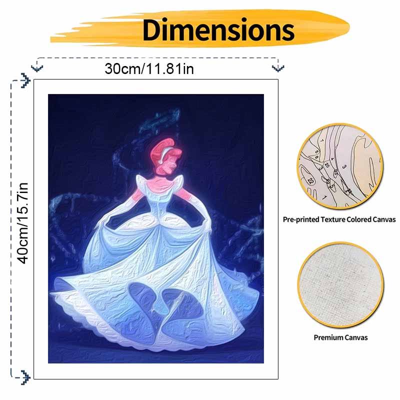 Disney Cinderella Digital Oil Painting Art Kit DIY Handmade Home Decoration Gift