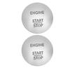 2pcs Engine Push Start Button, Silver Color Replacement Keyless Go Start Stop Pushbutton with Easy Installation, for Vehicle Part Number 2215450714