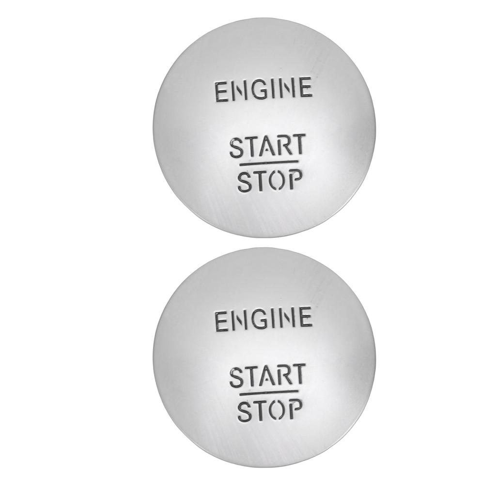 2pcs Engine Push Start Button, Silver Color Replacement Keyless Go Start Stop Pushbutton with Easy Installation, for Vehicle Part Number 2215450714