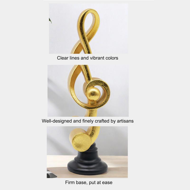 Musical Note Statue Desktop Resin Note Figurines Decor Modern Simple Design Sculpture Decoration for TV Cabinet Living Room Stud