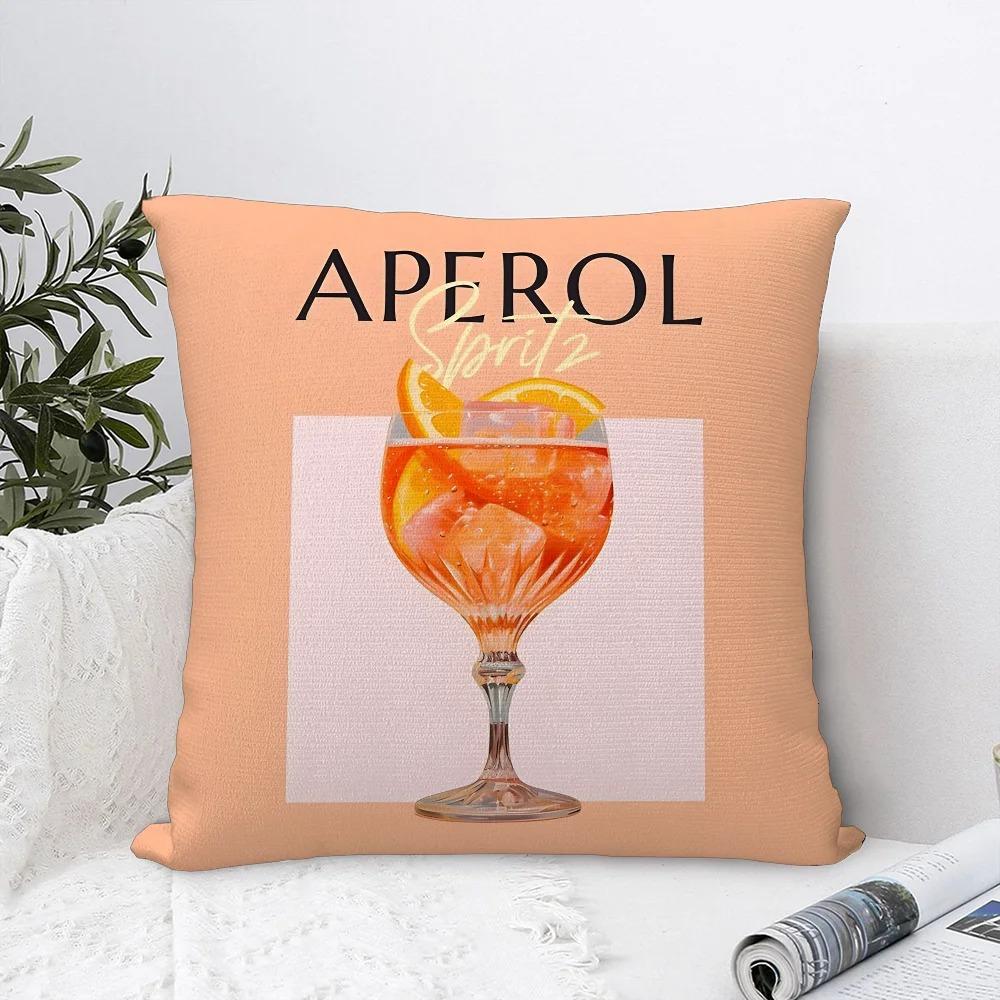 Home Decor Aperol Spritz Themed Decorative Pillow Covers Pattern Cushion Cover Suitable For Sofa Bedroom Car Pillow Cover