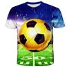 Football Pattern 3D Digital Printed Casual Parent-child Clothes Breathable Casual Short Sleeved Round Neck T-shirt Size 100-6XL