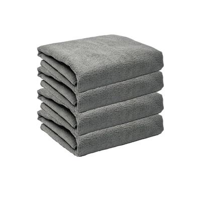 TARO WORKS Microfiber Car Wash Super Pack of Gray Towels, Absorbent, Quick-Drying, 60x120cm, 4, Large, Scratch-Resistant,