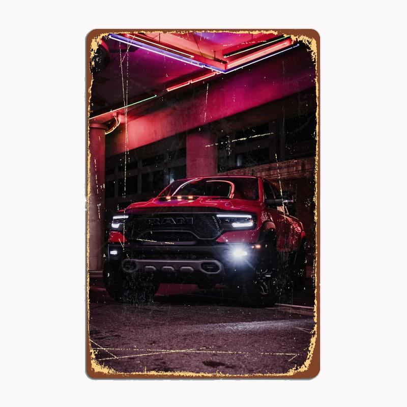 

Ram TRX Car Poster Metal Poster Retro Garage Living Room Decorations For Men Wall Custom Tin Vintage Home Decor 20x30cm（7.8x11.8inch）