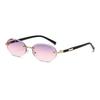 Frameless Punk Shades Street Style Y2K Eyewear Vintage Hip-Hop Sun Glasses  for Women