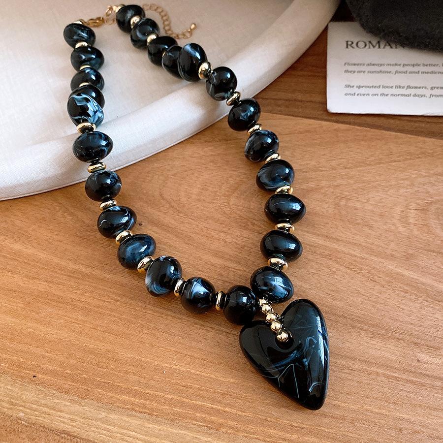 Bohemia Oval Acrylic Bracelet Love Pendant Necklace Woman Banquet Accessories