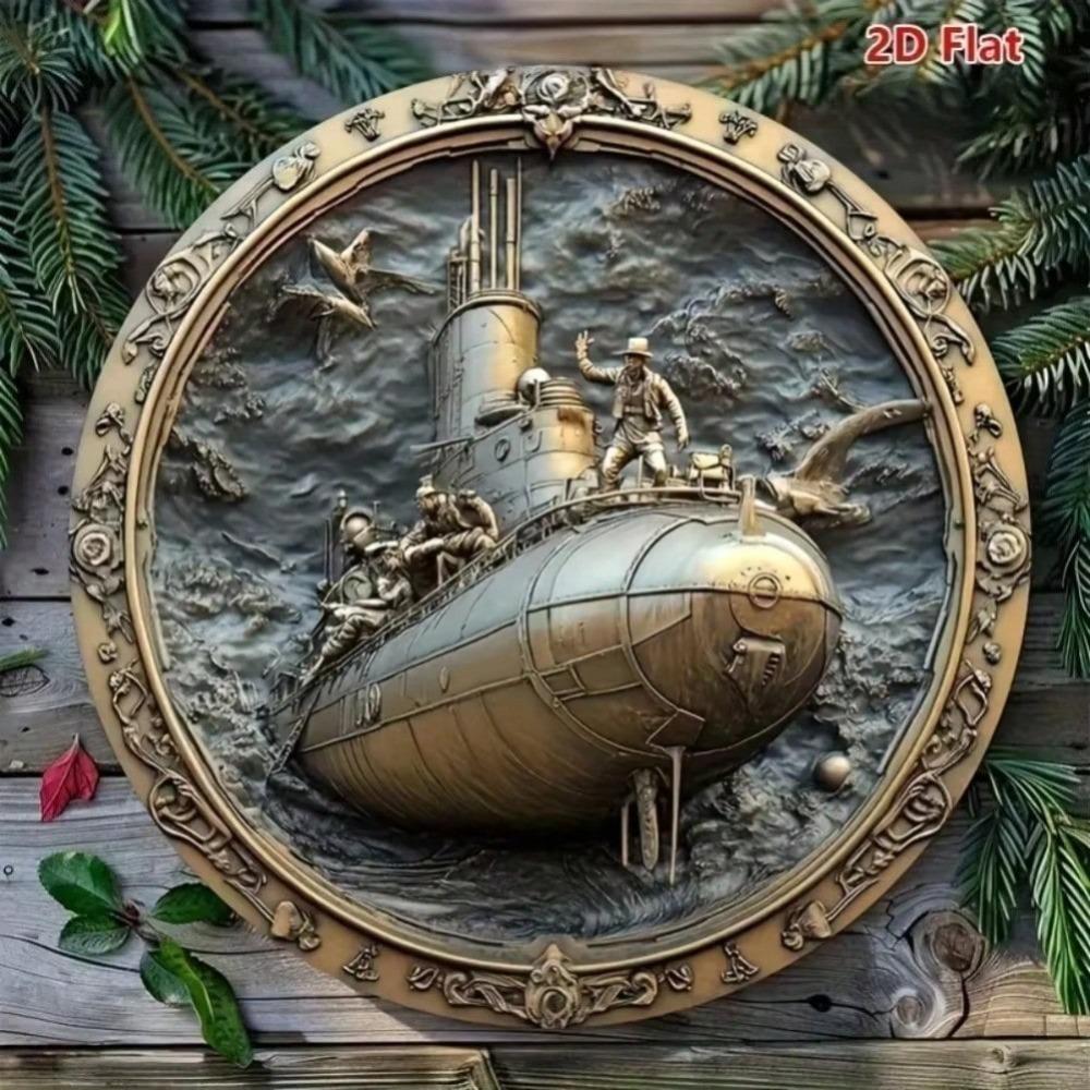 Classic Submarine Metal Art Wall Decor for Home Office Maritime Theme