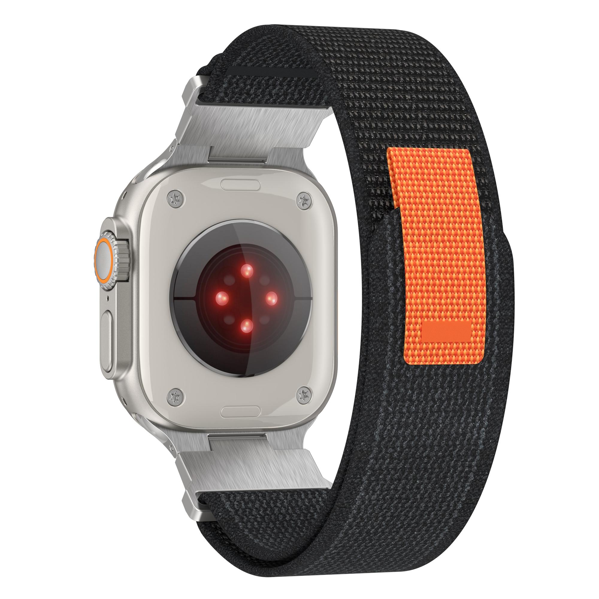 

KALEBOL KLB-YJHHNL-001 Для Apple Watch 10 46mm/Ultra 2/Ultra 49mm/9 8 7 45mm/SE (2023) SE (2022) SE 6 5 4 44мм/3 2 1 42мм Нейлоновий ремінець для годинника Black