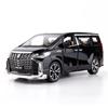 1/24 Toyota Alphard MPV Alloy Die Cast Toy Car Model Sound and Light Pull Back Children's Toy Collectibles Birthday Gift