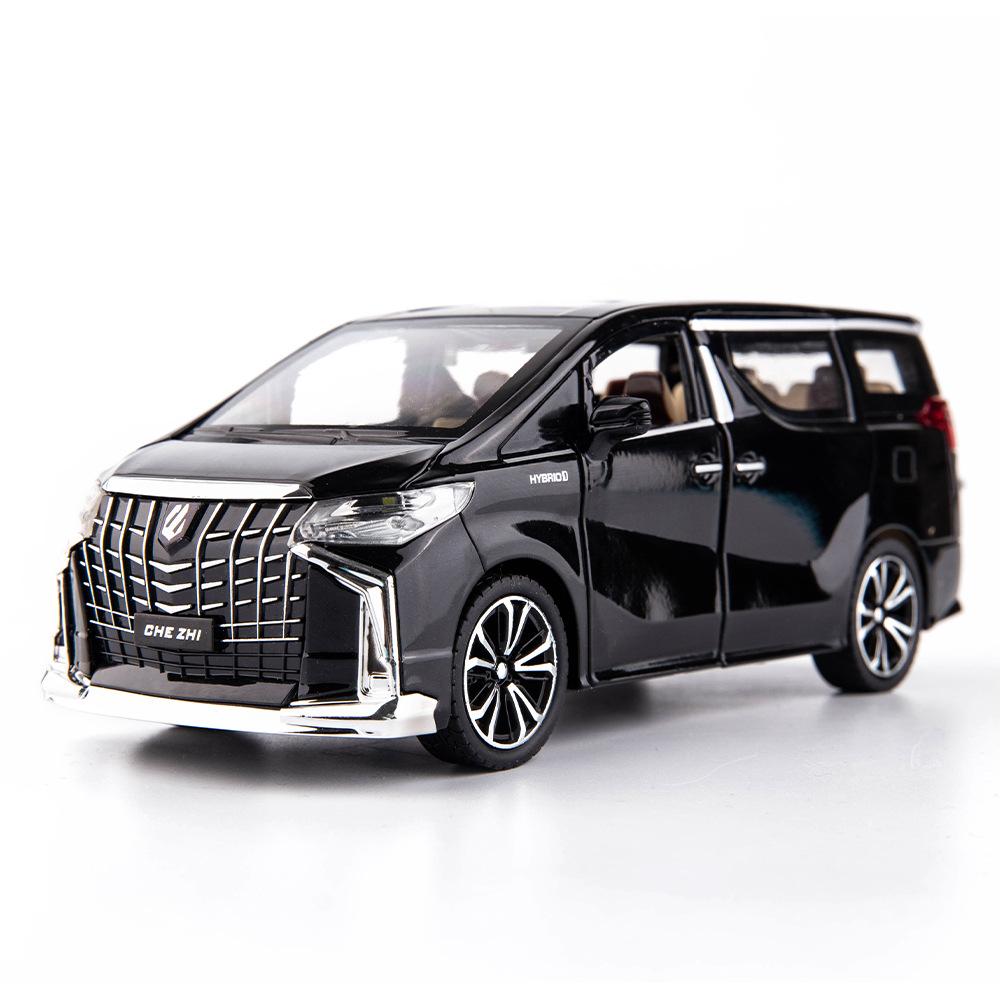 1/24 Toyota Alphard MPV Alloy Die Cast Toy Car Model Sound and Light Pull Back Children's Toy Collectibles Birthday Gift