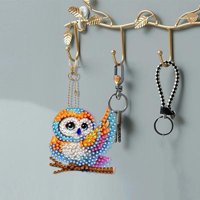 6Pcs Double Sided Special Shape Easter Series Diamond Painting Keychain Diamond Painting Art Keychain Pendant for Party Supplies