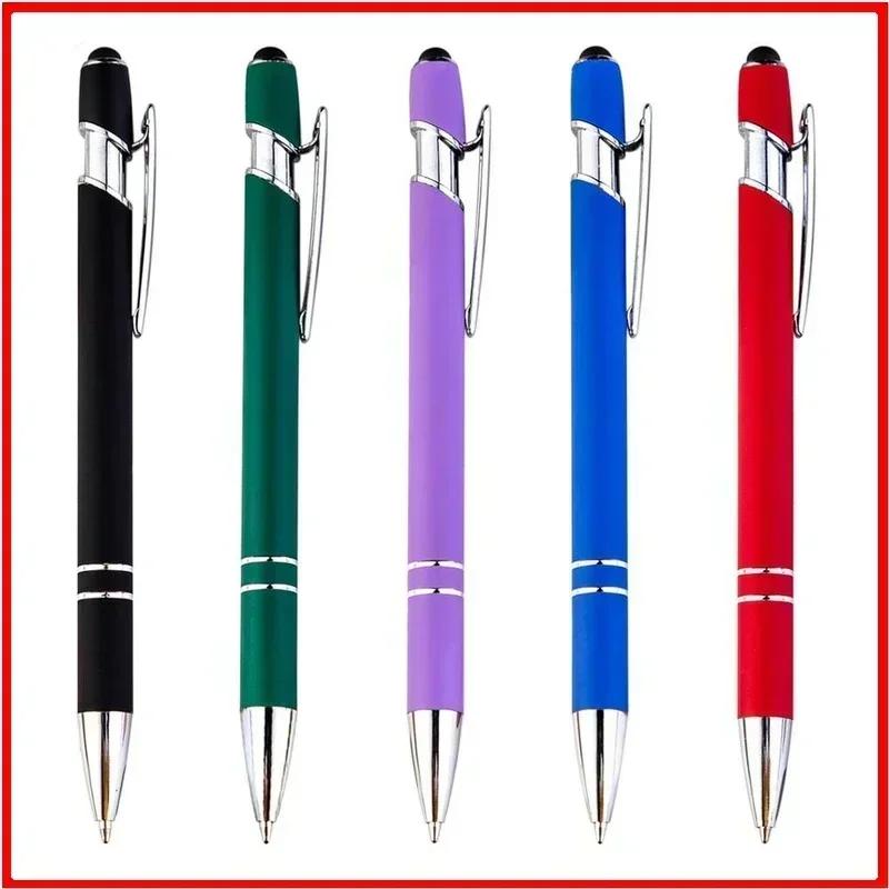 20-200 pens Wholesale Metal Ballpoint Pen Touch Screen Pen Office School Advertising Pen Custom Logo Text Laser Engraving