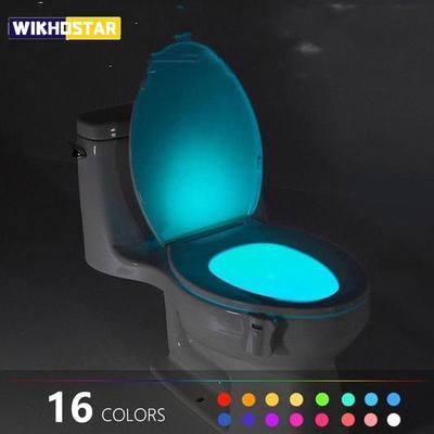8/16 Farben Hintergrundbeleuchtung für Toilettenschüssel WC Toilettensitzleuchten mit Bewegungssensor Intelligente Badezimmer-Toiletten-Nachtlicht LED-Toilettenlicht