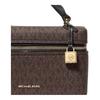 Michael Kors Jana Signature Zip Closure Gold Hardware Coated Canvas Tote Mini Women's Brown