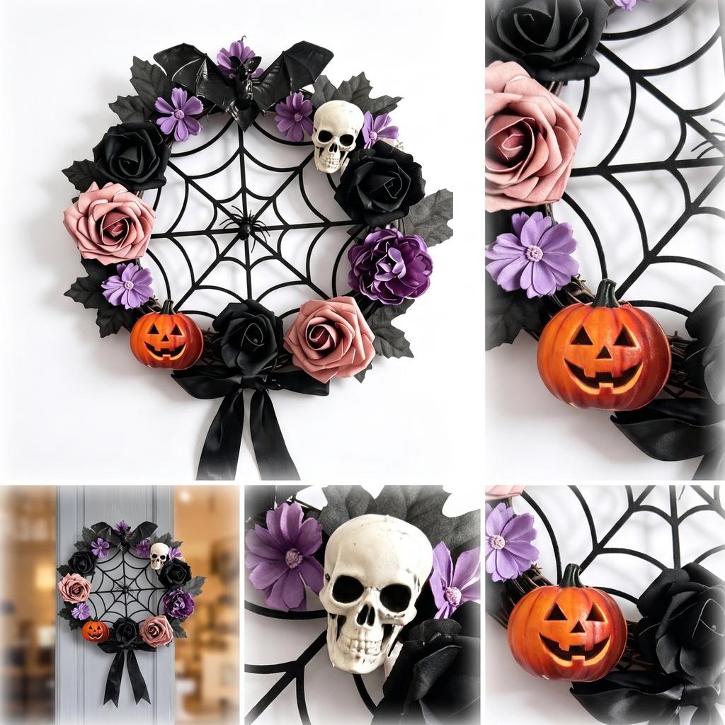 Artificial Halloween Wreath with Dark and Design for Home Decor