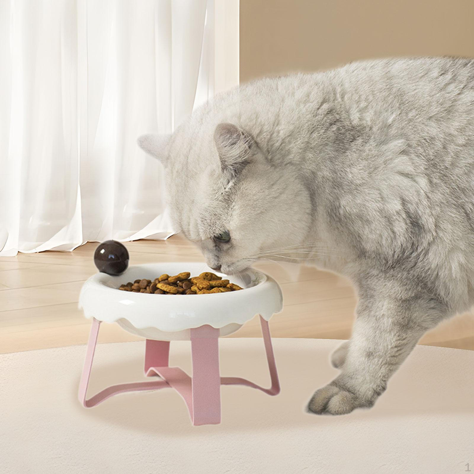 

Миска для кошачьего корма, кормушка, защита шеи, подставка для собак, кормление домашних животных для щенков, котят, маленьких белый